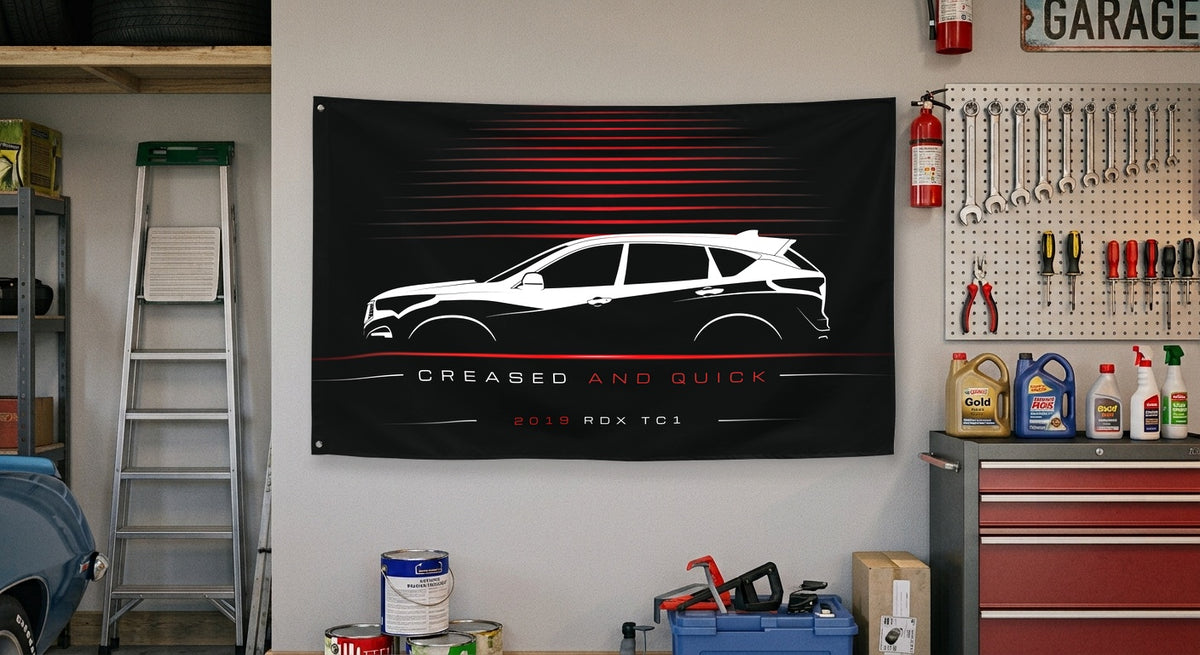 Acura RDX TC1 2019 car silhouette flag - Garage Wall