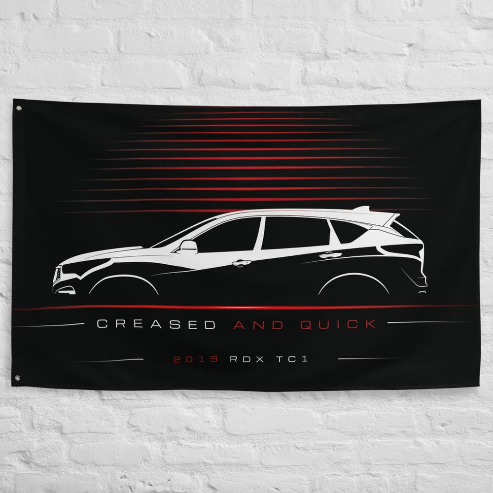 Acura RDX TC1 2019 car silhouette flag - White Brick Wall
