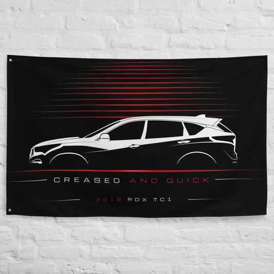 Acura RDX TC1 2019 car silhouette flag - White Brick Wall
