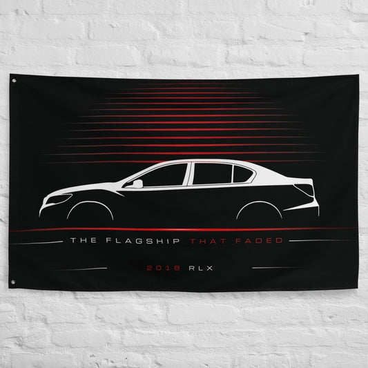 Acura RLX 2018 car silhouette flag - White Brick Wall