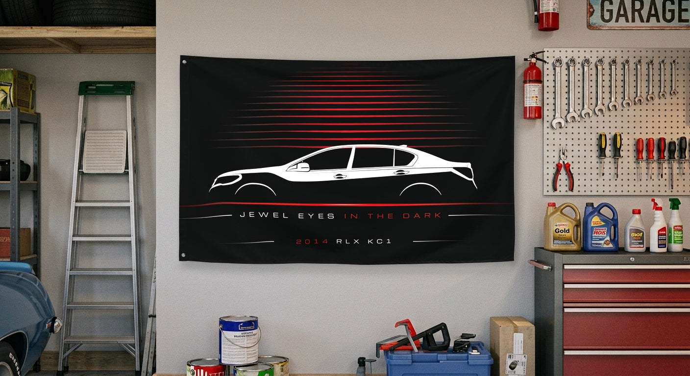 Acura RLX KC1 2014 car silhouette flag - Garage Wall