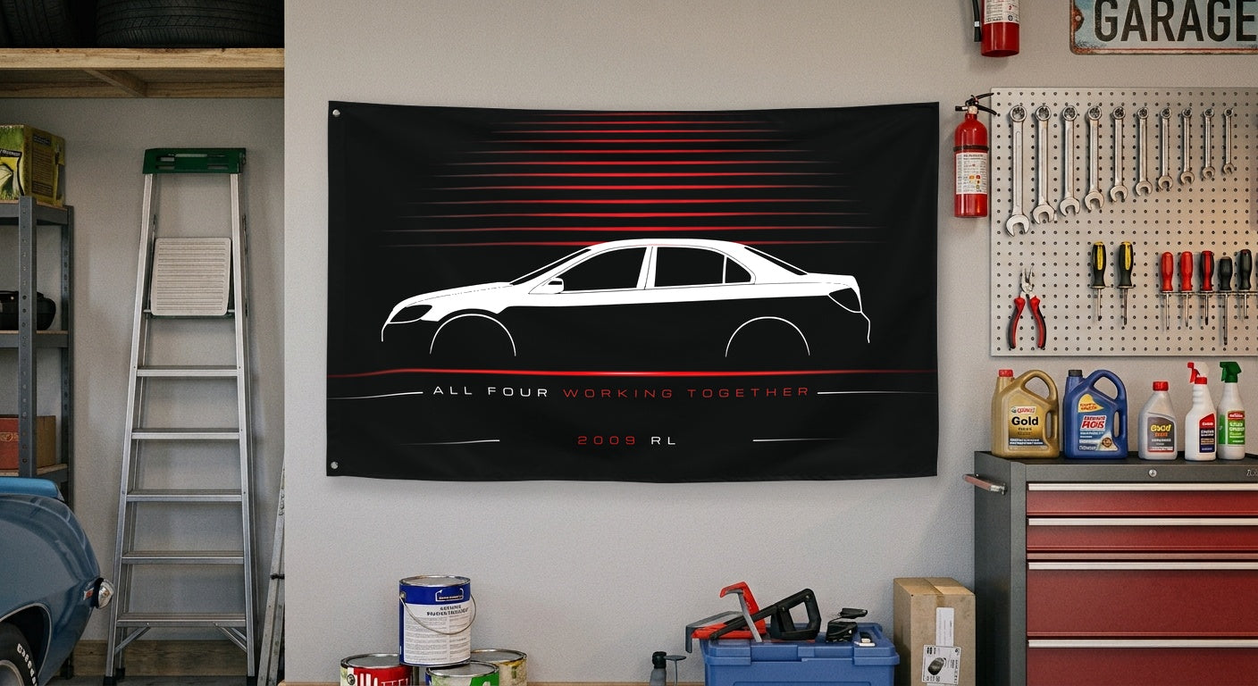 Acura RL 2009 car silhouette flag - Garage Wall