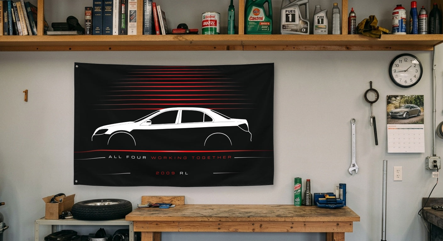 Acura RL 2009 car silhouette flag - Garage Workbench