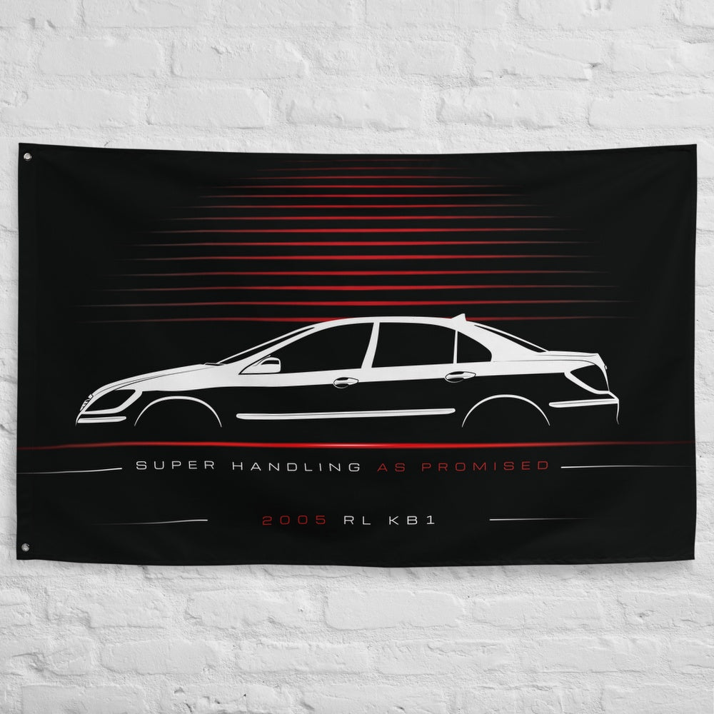 Acura RL KB1 2005 car silhouette flag - White Brick Wall