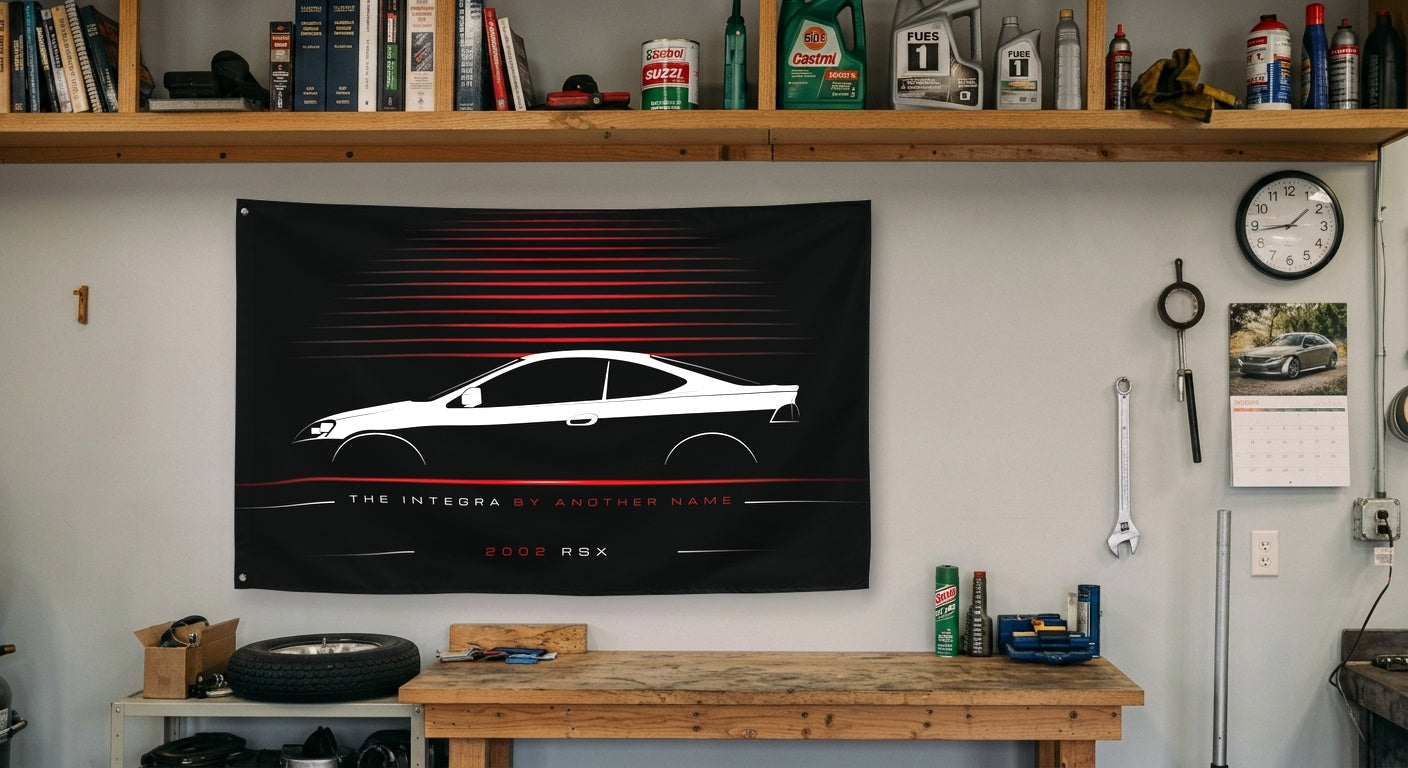 Acura RSX 2002 car silhouette flag - Garage Workbench