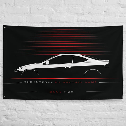 Acura RSX 2002 car silhouette flag - White Brick Wall