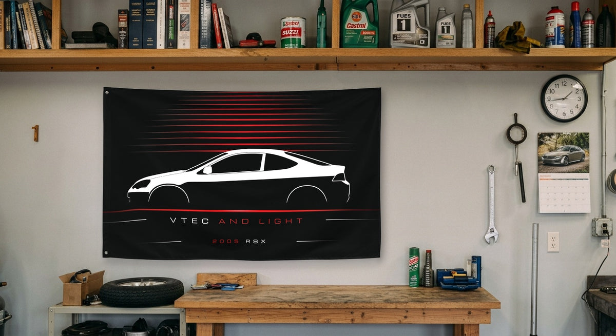 Acura RSX 2005 car silhouette flag - Garage Workbench