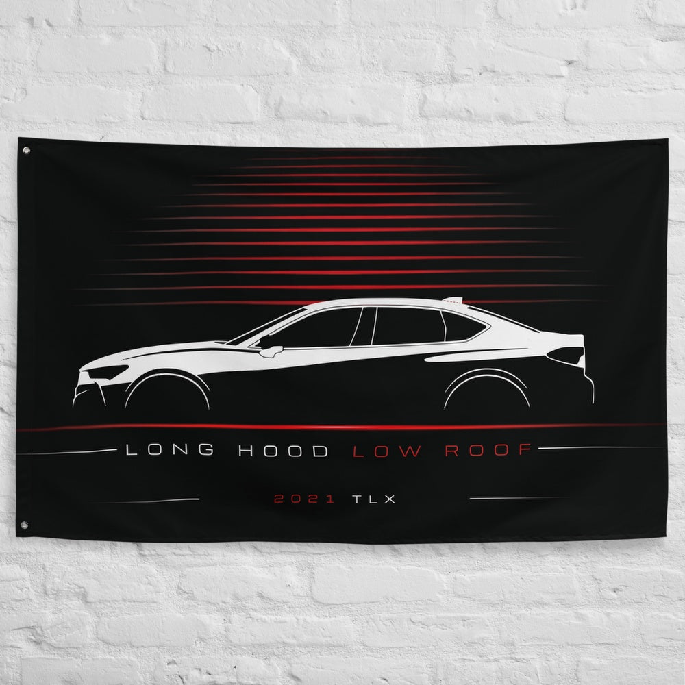 Acura TLX 2021 car silhouette flag - White Brick Wall