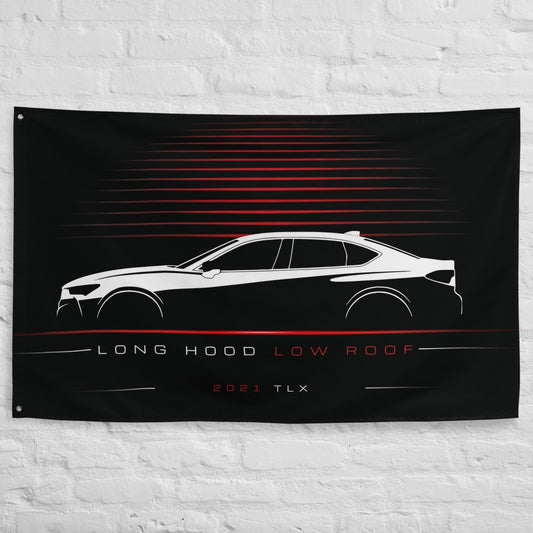 Acura TLX 2021 car silhouette flag - White Brick Wall
