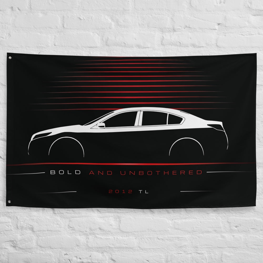 Acura TL 2012 car silhouette flag - White Brick Wall