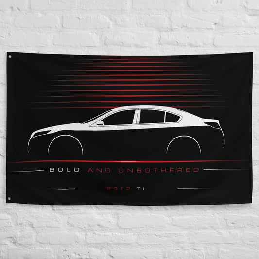 Acura TL 2012 car silhouette flag - White Brick Wall