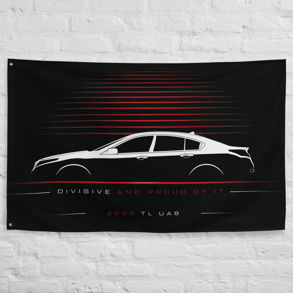 Acura TL UA8 2009 car silhouette flag - White Brick Wall