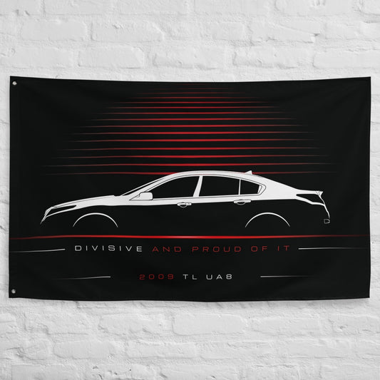 Acura TL UA8 2009 car silhouette flag - White Brick Wall
