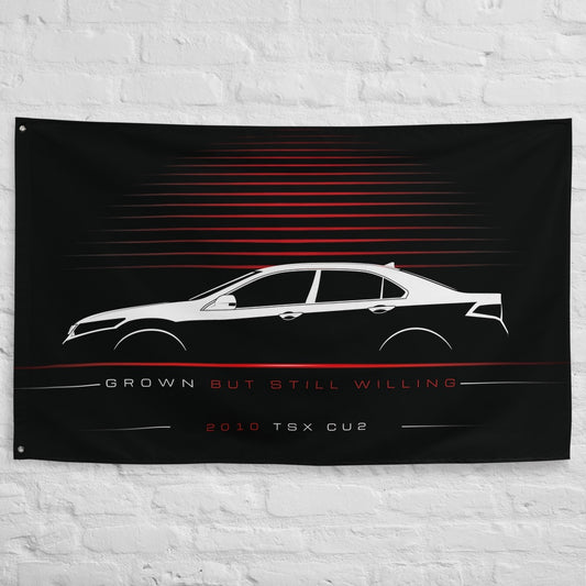 Acura TSX CU2 2010 car silhouette flag - White Brick Wall