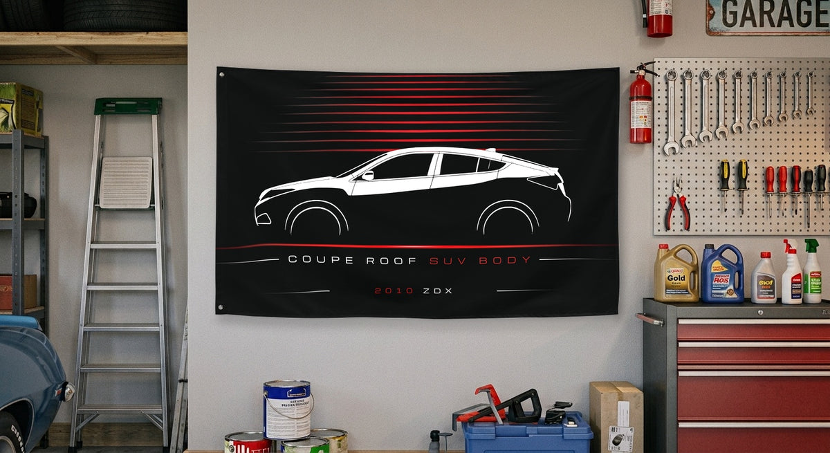 Acura ZDX 2010 car silhouette flag - Garage Wall