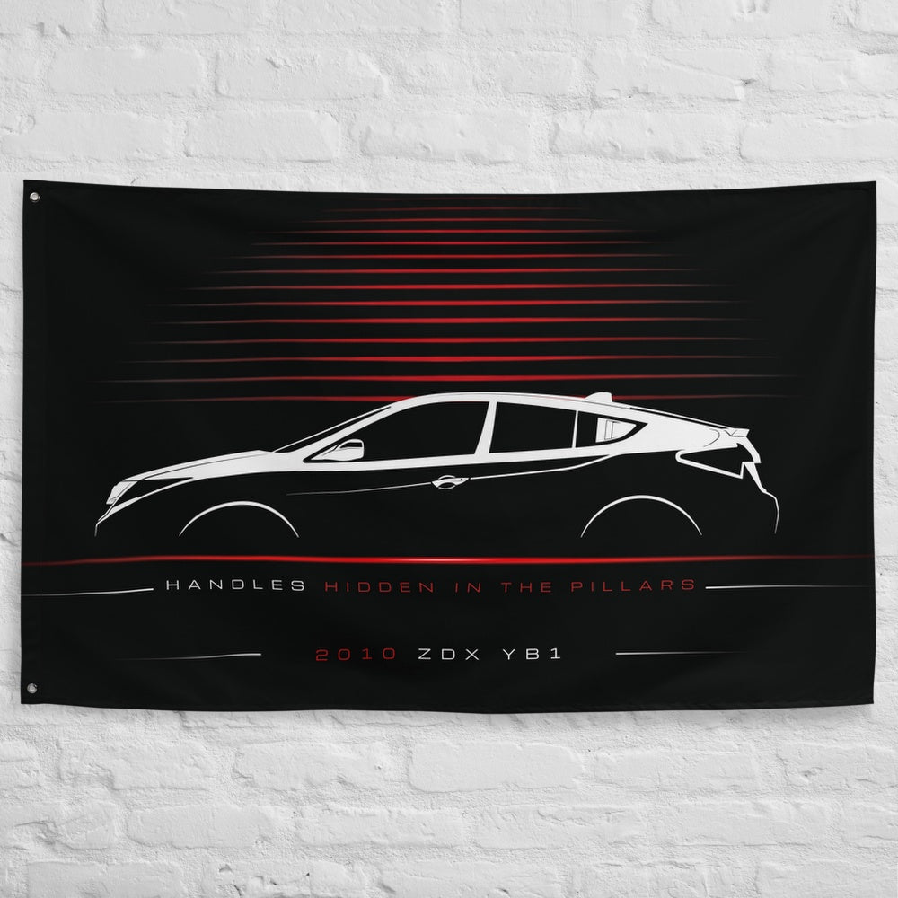 Acura ZDX YB1 2010 car silhouette flag - White Brick Wall