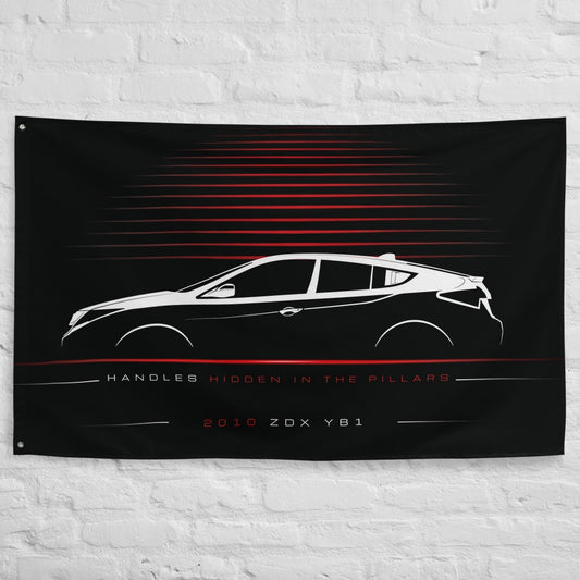 Acura ZDX YB1 2010 car silhouette flag - White Brick Wall