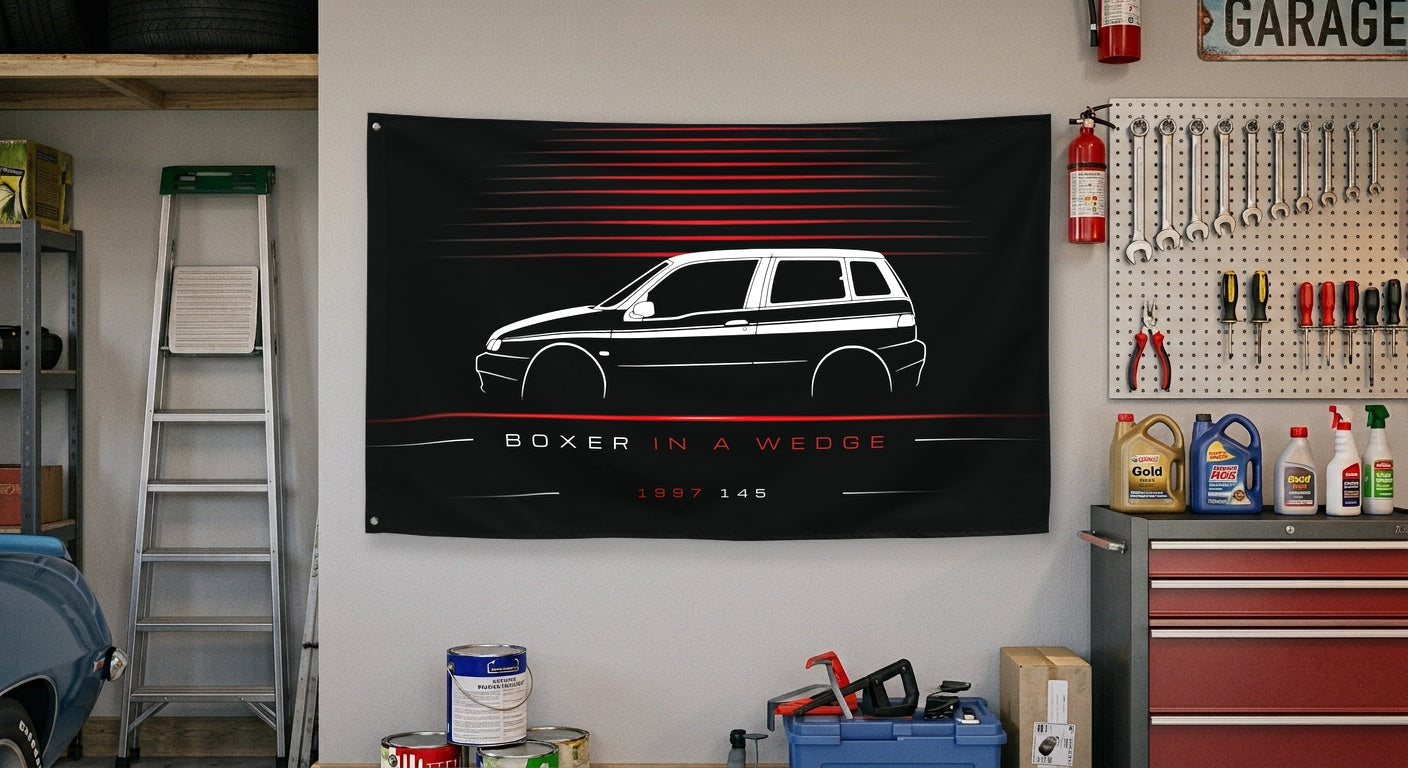 Alfa Romeo 145 1997 car silhouette flag - Garage Wall
