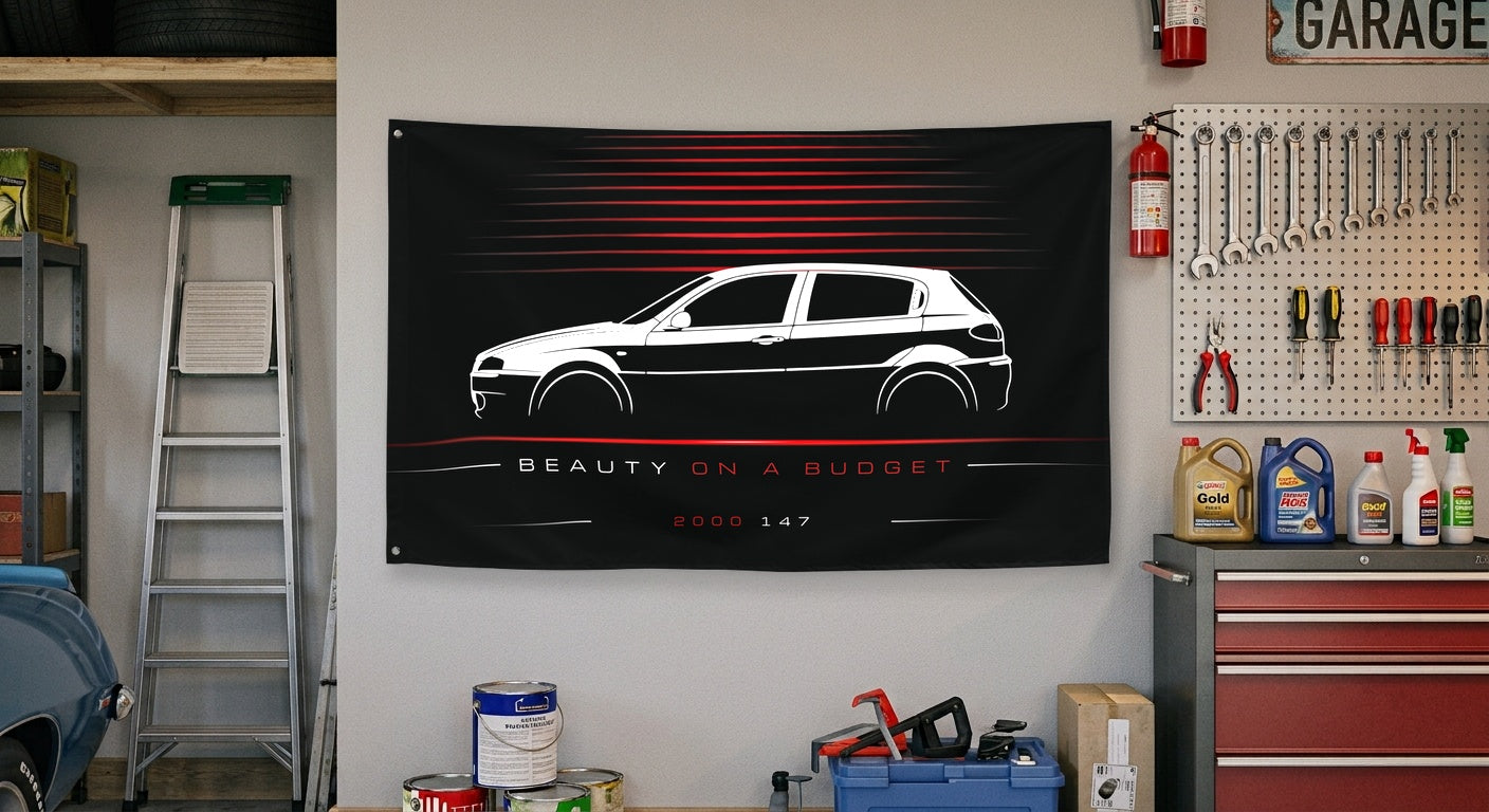 Alfa Romeo 147 2000 car silhouette flag - Garage Wall