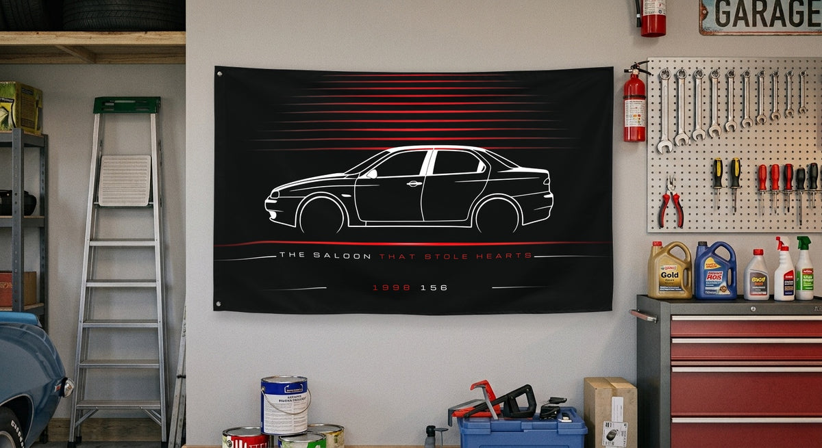 Alfa Romeo 156 1998 car silhouette flag - Garage Wall