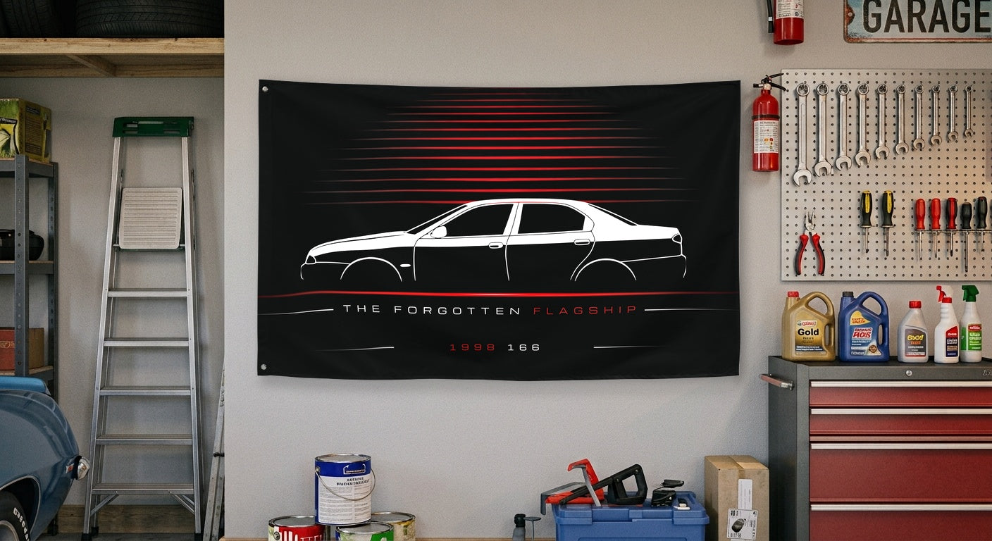 Alfa Romeo 166 1998 car silhouette flag - Garage Wall