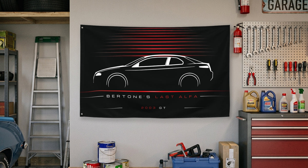 Alfa Romeo GT 2003 car silhouette flag - Garage Wall