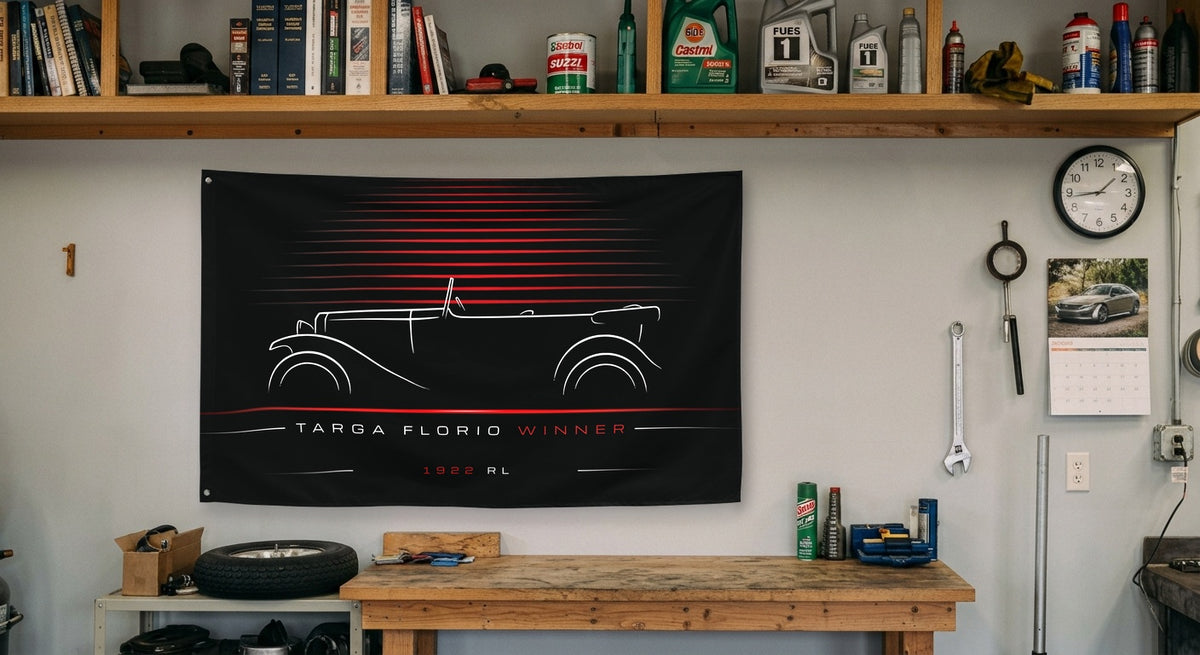 Alfa Romeo RL 1922 car silhouette flag - Garage Workbench