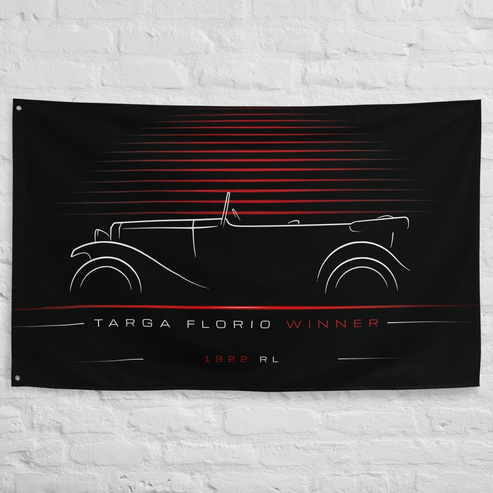 Alfa Romeo RL 1922 car silhouette flag - White Brick Wall