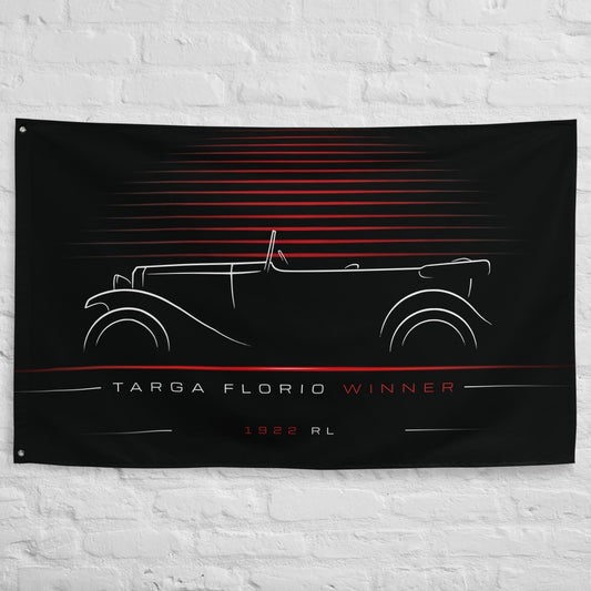 Alfa Romeo RL 1922 car silhouette flag - White Brick Wall