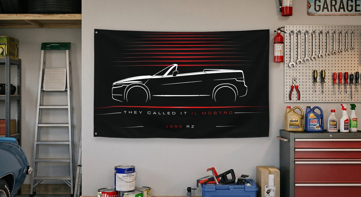Alfa Romeo RZ 1989 car silhouette flag - Garage Wall