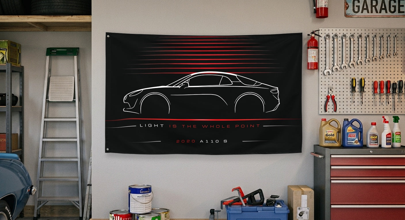 Alpine A110 S 2020 car silhouette flag - Garage Wall