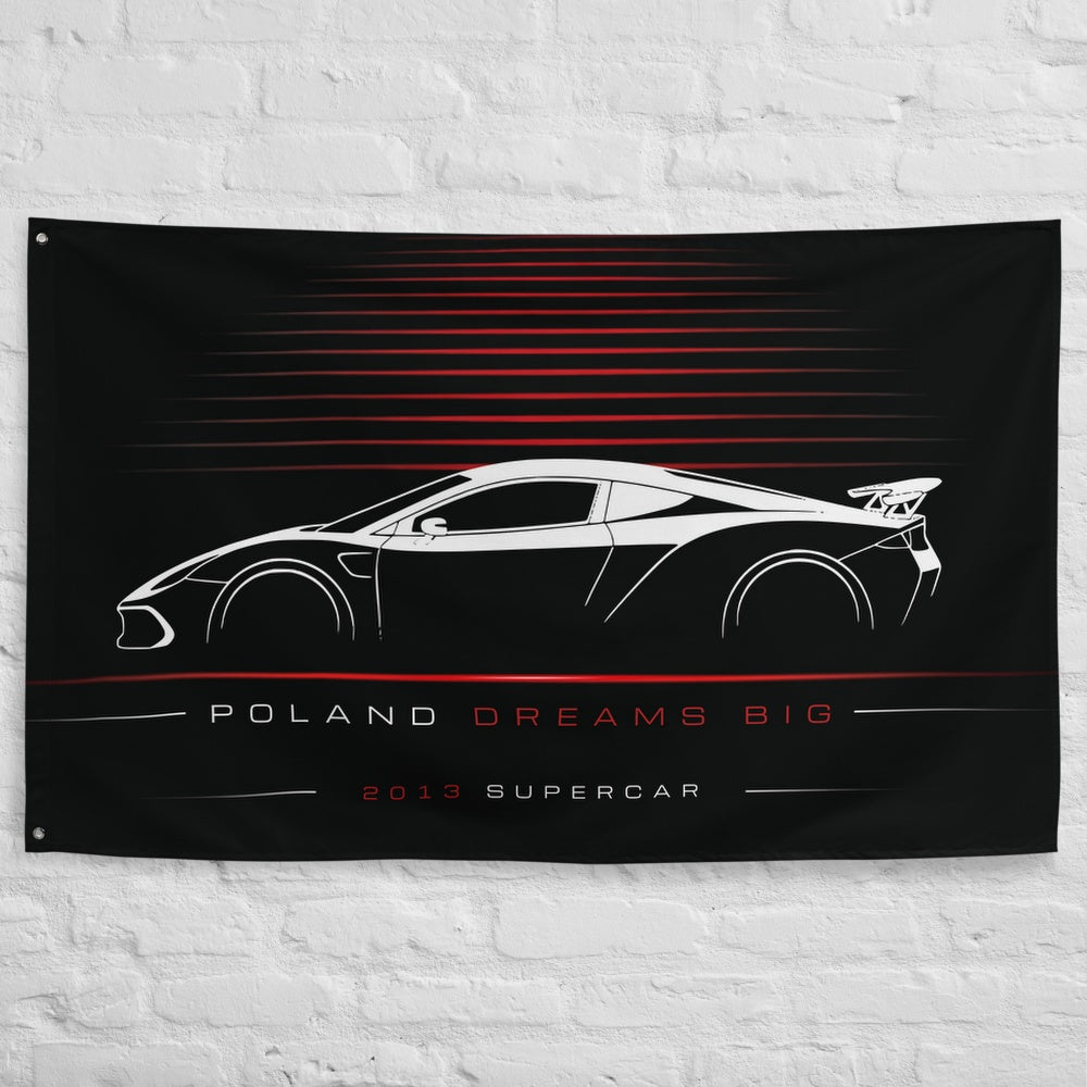 Arrinera Supercar 2013 car silhouette flag - White Brick Wall