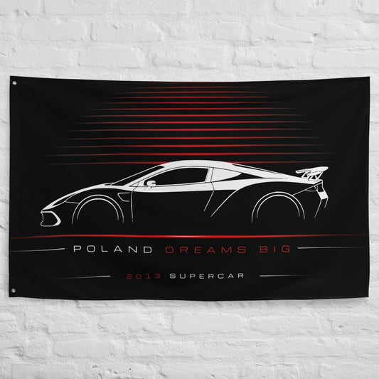 Arrinera Supercar 2013 car silhouette flag - White Brick Wall