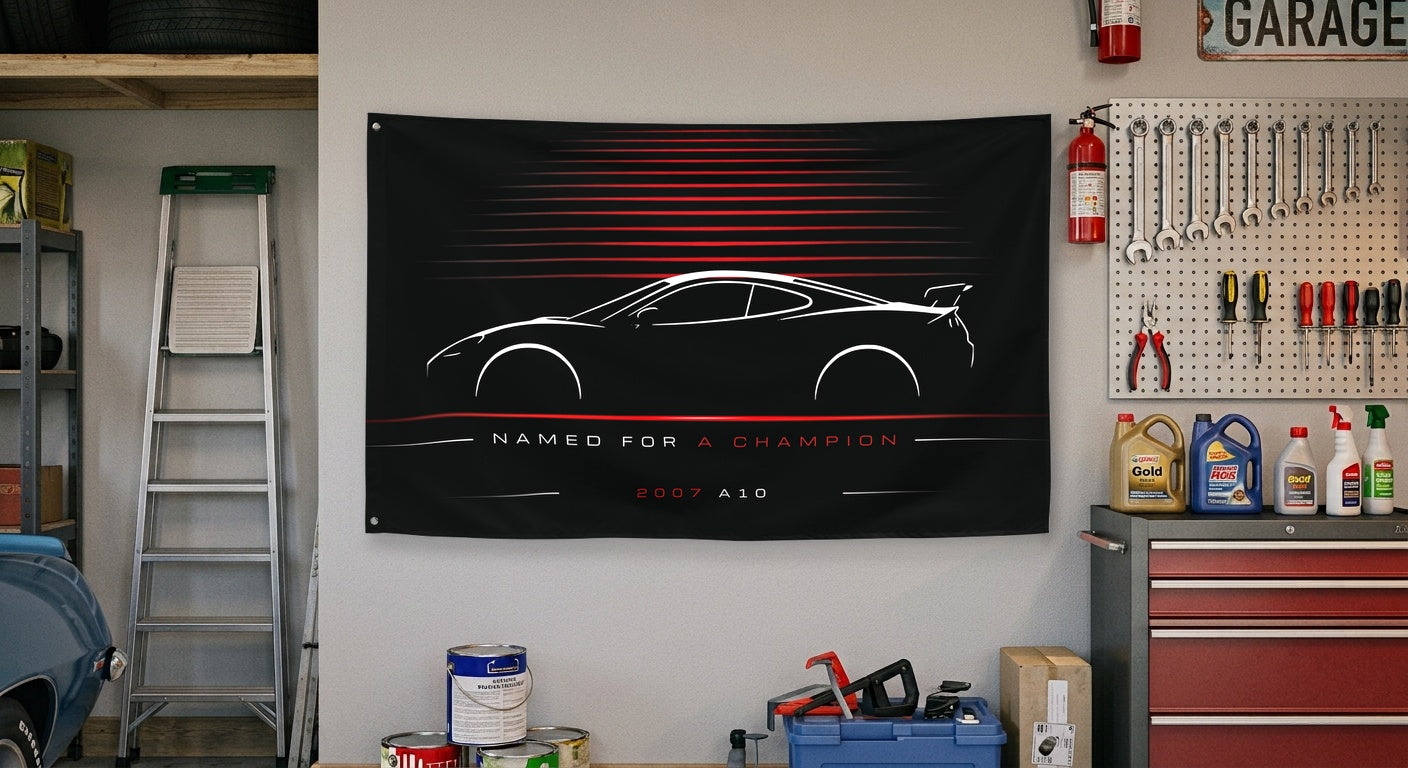 Ascari A10 2007 car silhouette flag - Garage Wall