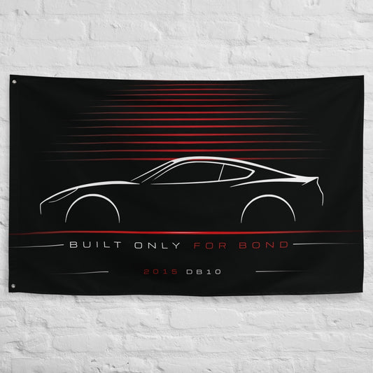 Aston Martin DB10 2015 car silhouette flag - White Brick Wall