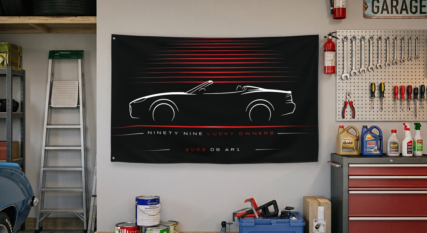 Aston Martin DB AR1 2003 car silhouette flag - Garage Wall