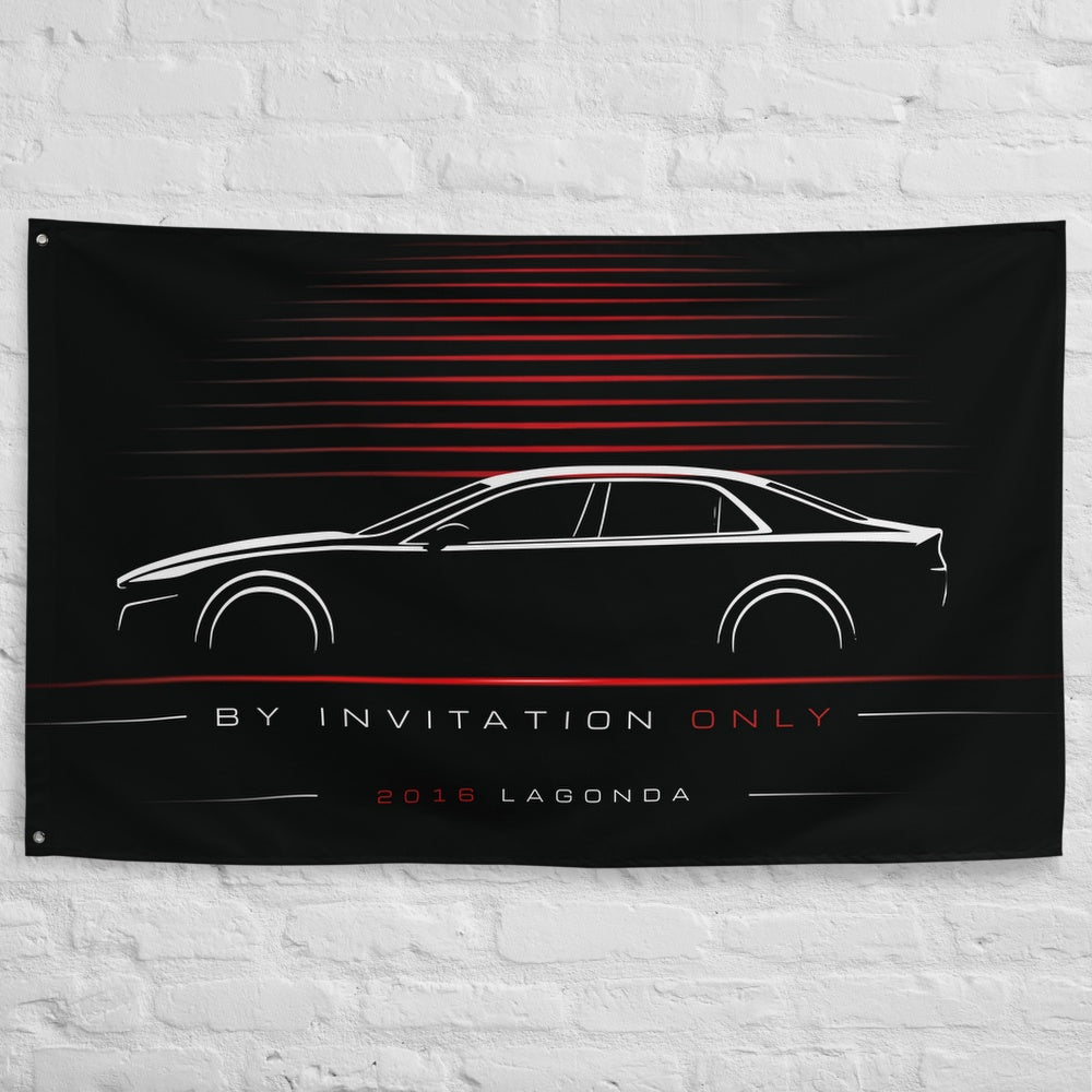Aston Martin Lagonda 2016 car silhouette flag - White Brick Wall