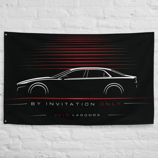 Aston Martin Lagonda 2016 car silhouette flag - White Brick Wall