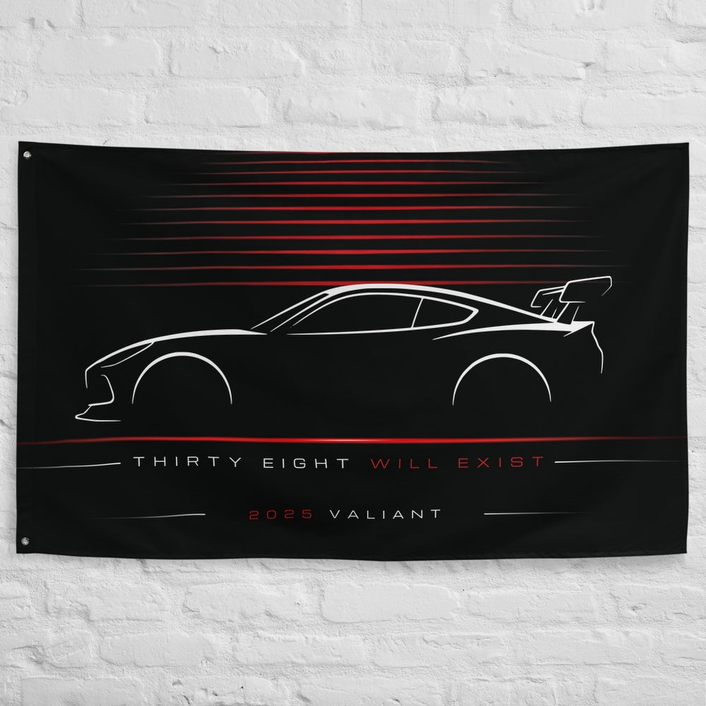 Aston Martin Valiant 2025 car silhouette flag - White Brick Wall