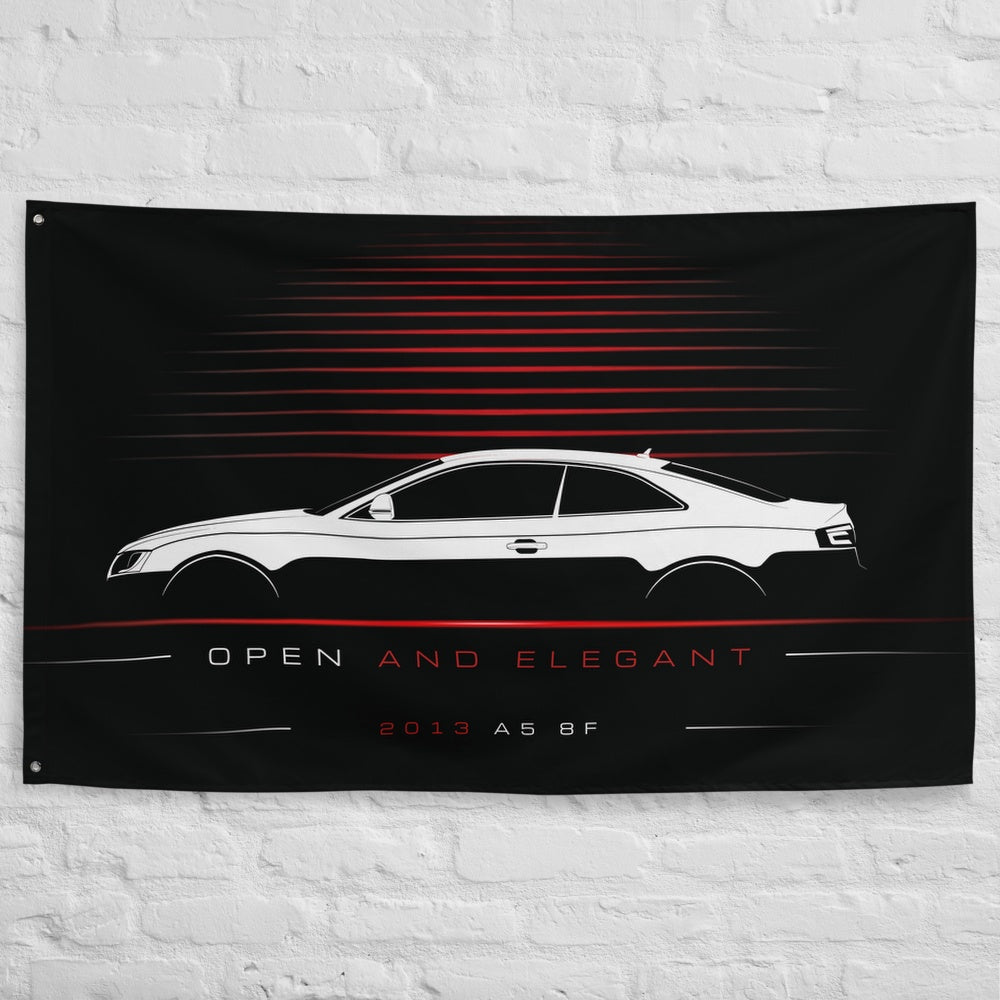 Audi A5 8F 2013 car silhouette flag - White Brick Wall