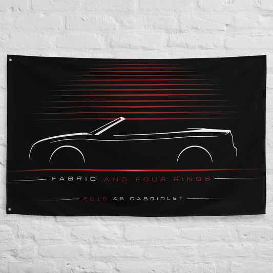 Audi A5 Cabriolet 2010 car silhouette flag - White Brick Wall