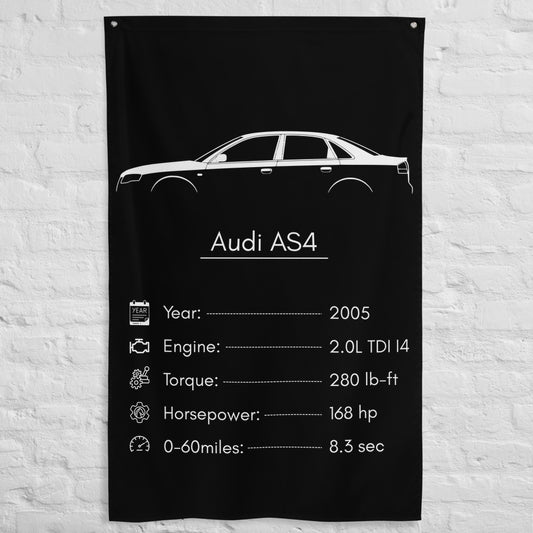 ABT Audi AS4 2005 car silhouette spec flag - White Brick Wall