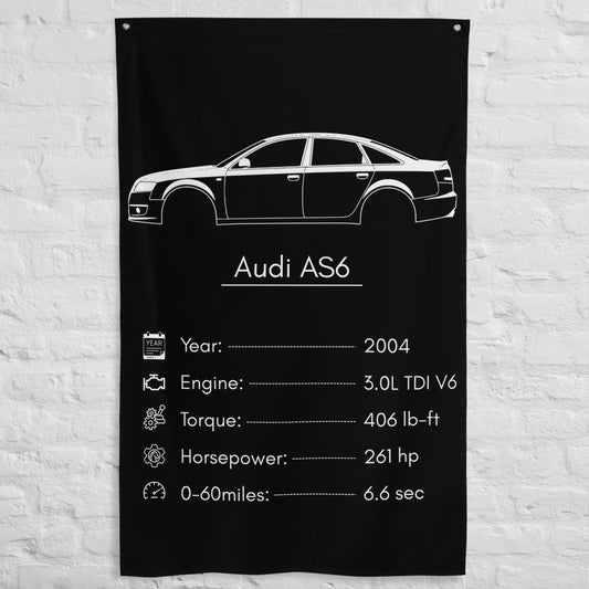 ABT Audi AS6 2004 car silhouette spec flag - White Brick Wall