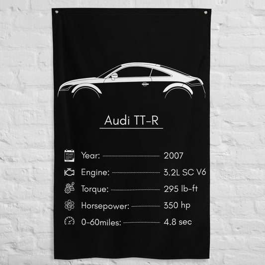 ABT Audi TT-R 2007 car silhouette spec flag - White Brick Wall