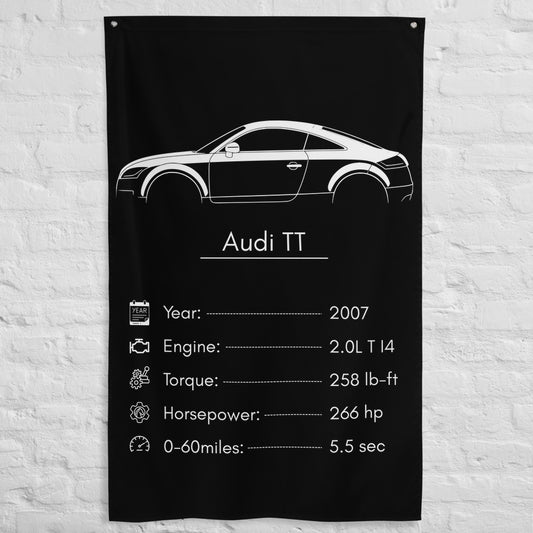 ABT Audi TT 2007 car silhouette spec flag - White Brick Wall