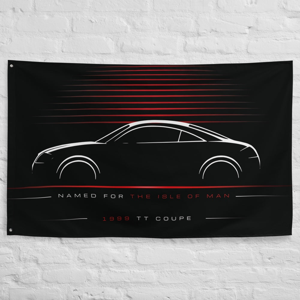 Audi TT Coupe 1999 car silhouette flag - White Brick Wall