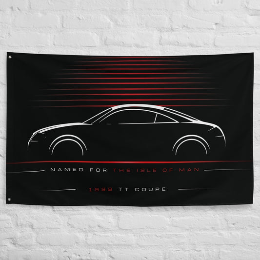 Audi TT Coupe 1999 car silhouette flag - White Brick Wall