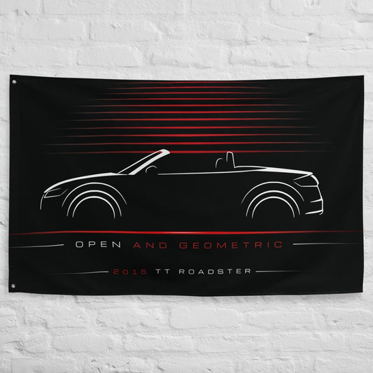 Audi TT Roadster 2015 car silhouette flag - White Brick Wall