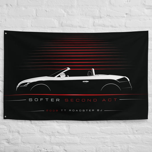 Audi TT Roadster 8J 2008 car silhouette flag - White Brick Wall