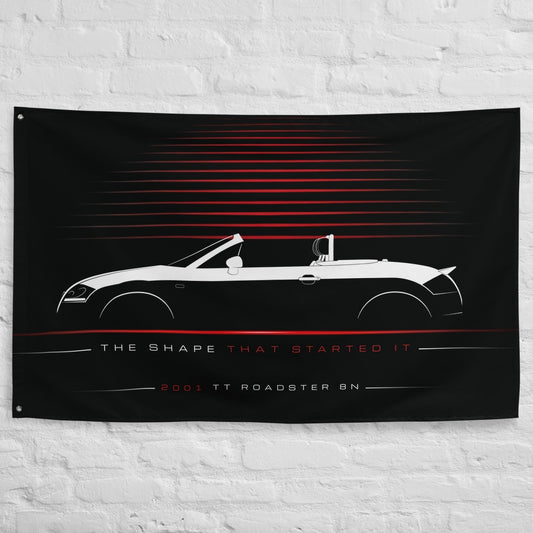 Audi TT Roadster 8N 2001 car silhouette flag - White Brick Wall